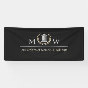 Marbled Monogramed Courthouse Banner