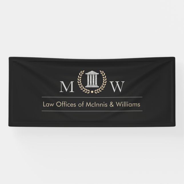 Marbled Monogramed Courthouse Banner (Horizontal)