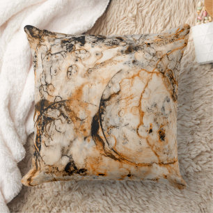 Marbled Organic Abstract Blue Green Black Throw Pi Throw Pillow