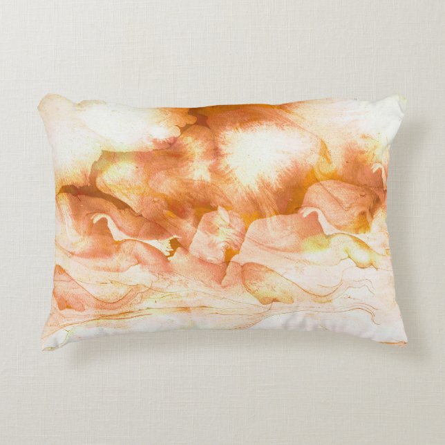 Marbled paper art, colourful abstract. accent pillow (Front)