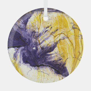 Marbled Paper: Bright Acrylic Art Glass Ornament