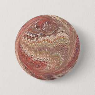 Marbled Paper Curl (rust) 2 Inch Round Button