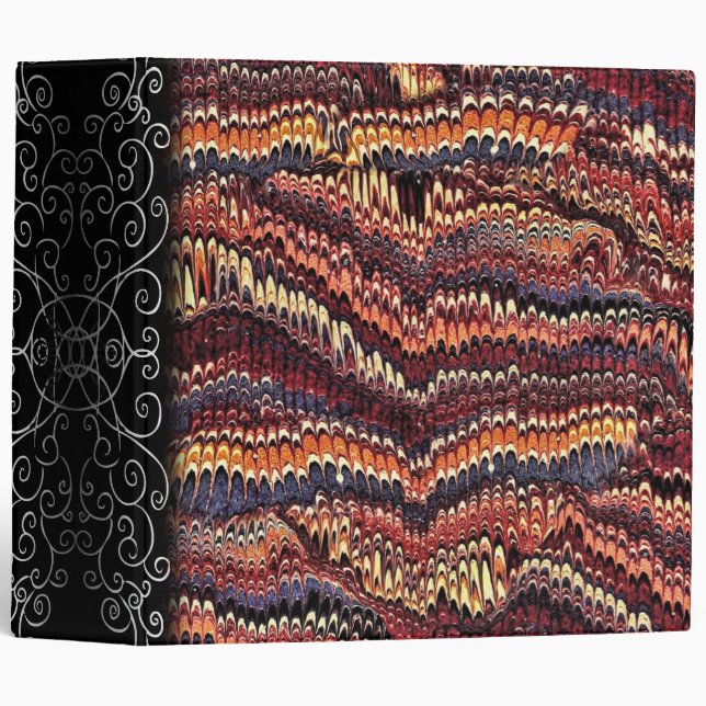 Marbled Paper Earthtone Binder (Front/Spine)