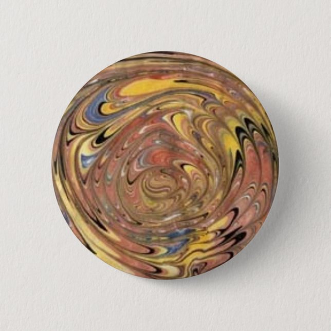 Marbled Paper Whirl (chocolate) 2 Inch Round Button (Front)