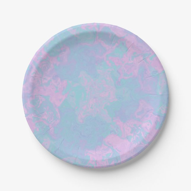 Marbled Pastel Paper Plate (Front)