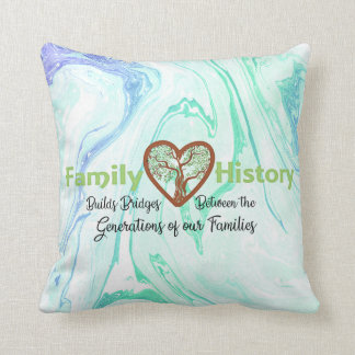 Marbled Pattern Family genealogy Tree Pillow