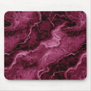 Marbled Pattern in Dark Magenta and Pink Mouse Pad