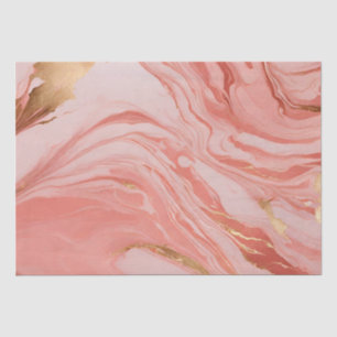 Marbled Peach Red Pink Gold Tissue Paper