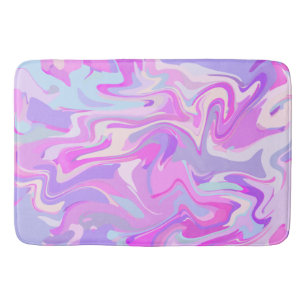 Marbled Pink Purple Turquoise Bath Mat