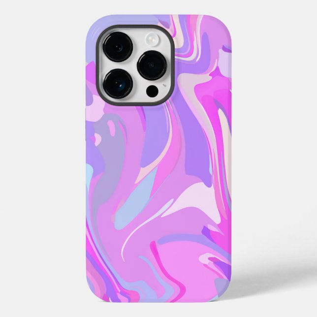 Marbled Pink Purple Turquoise Case-Mate iPhone Case (Back)