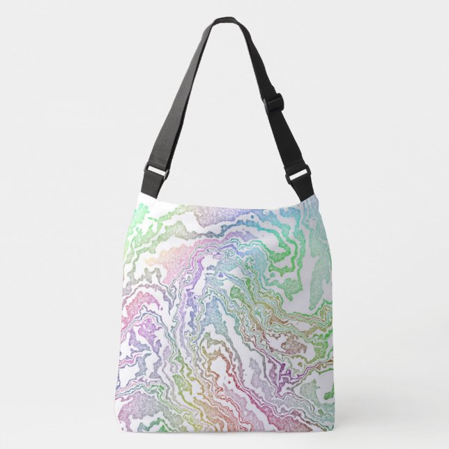Marbled Rainbow Crossbody Bag (Front)