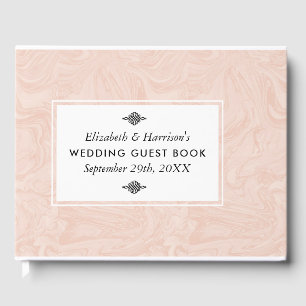 Marbled Rose Elegant Vintage Wedding Guest Book