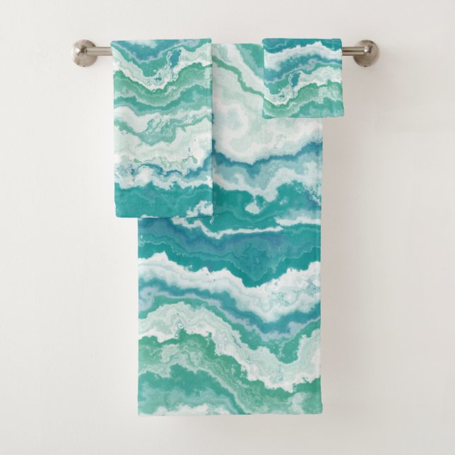 marbled sea foam : bath towel set (Insitu)