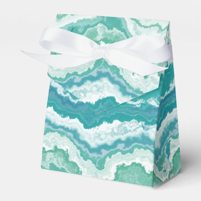 marbled sea foam : favor box (Front Side)