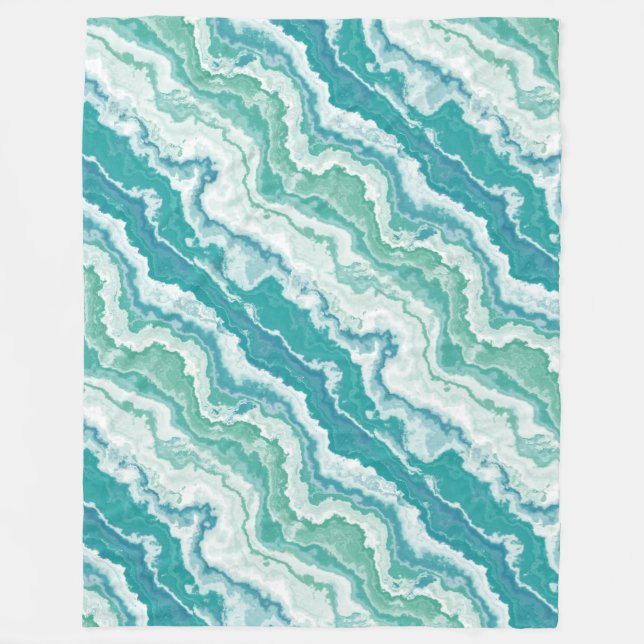 marbled sea foam : fleece blanket (Front)