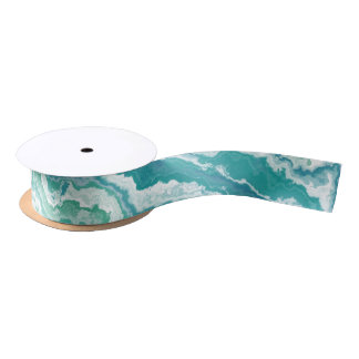marbled sea foam : satin ribbon