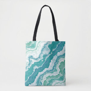 marbled sea foam : tote bag
