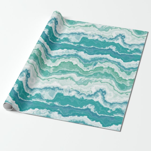 marbled sea foam : wrapping paper (Unrolled)
