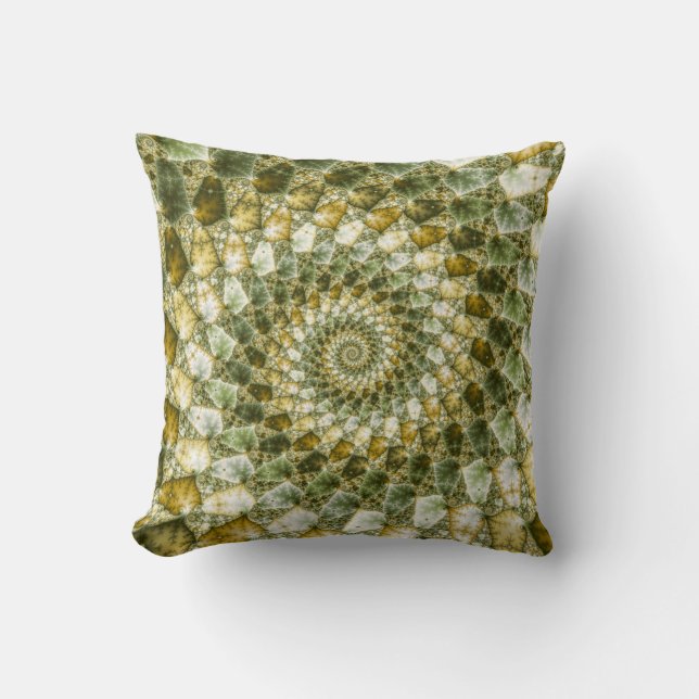 Marbled Shards - Mandelbrot Art Throw Pillow (Front)