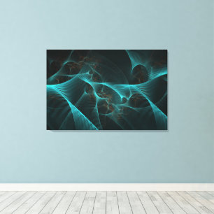 Marbled Silk Fractal Teal ID717 Canvas Print