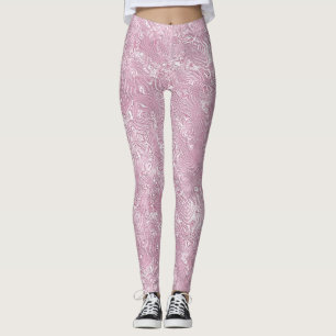 Marbled Silk Moire Pattern in Dusty Pink Leggings