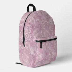 Marbled Silk Moire Pattern in Dusty Pink Printed Backpack