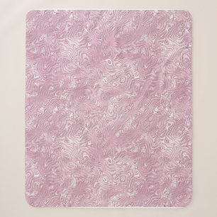 Marbled Silk Moire Pattern in Dusty Pink Sherpa Blanket