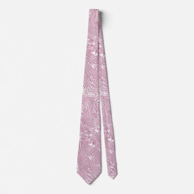 Marbled Silk Moire Pattern in Dusty Pink Tie (Front)