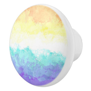 Marbled Swirly Boho Abstract Genderfaun Pride Flag Ceramic Knob