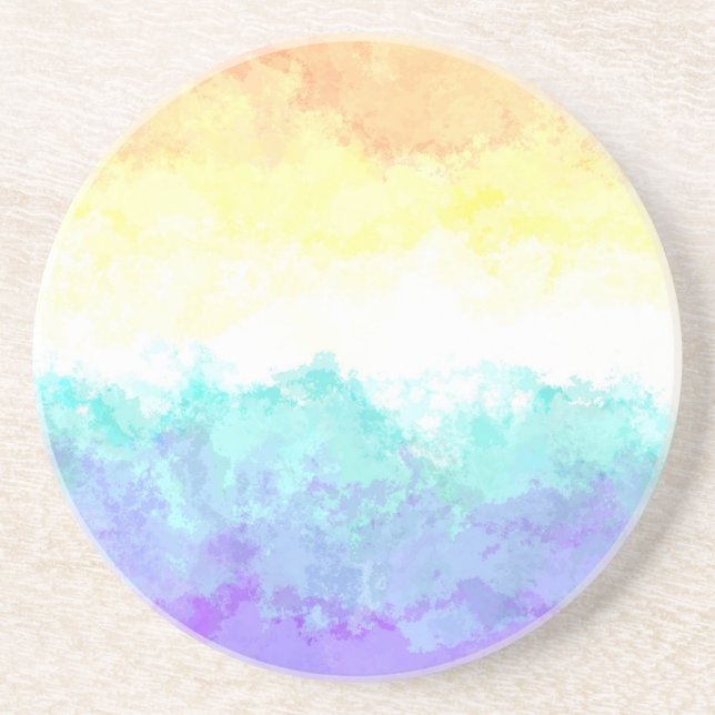 Marbled Swirly Boho Abstract Genderfaun Pride Flag Coaster (Front)