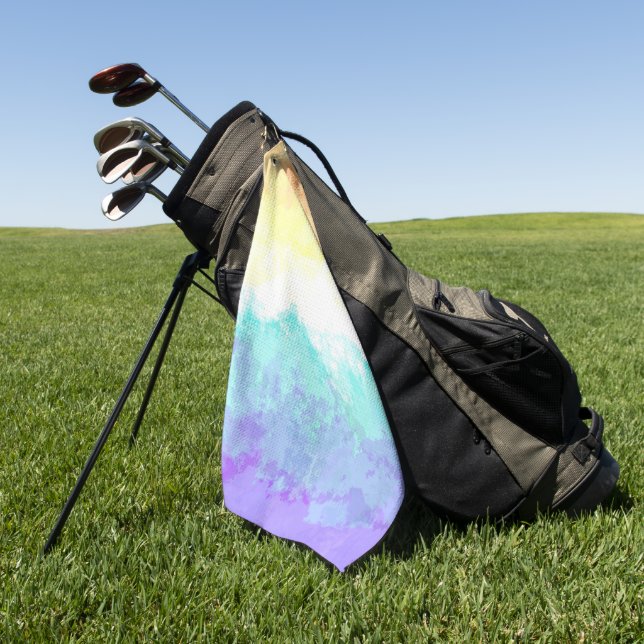 Marbled Swirly Boho Abstract Genderfaun Pride Flag Golf Towel (Green)