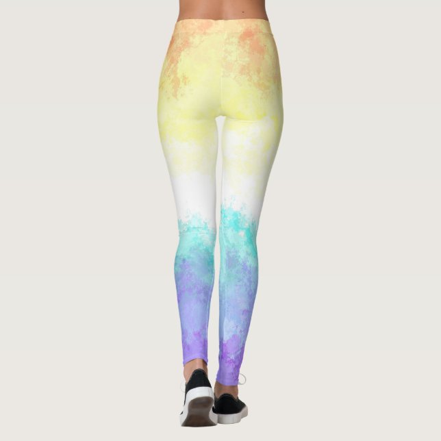 Marbled Swirly Boho Abstract Genderfaun Pride Flag Leggings (Back)