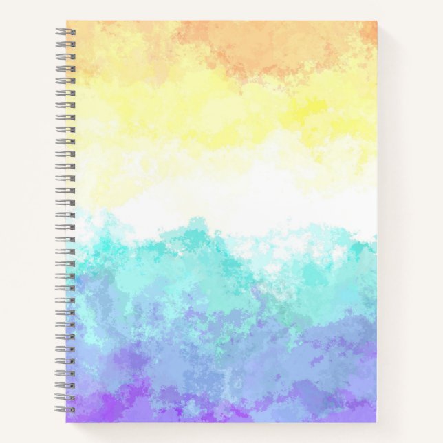Marbled Swirly Boho Abstract Genderfaun Pride Flag Notebook (Front)