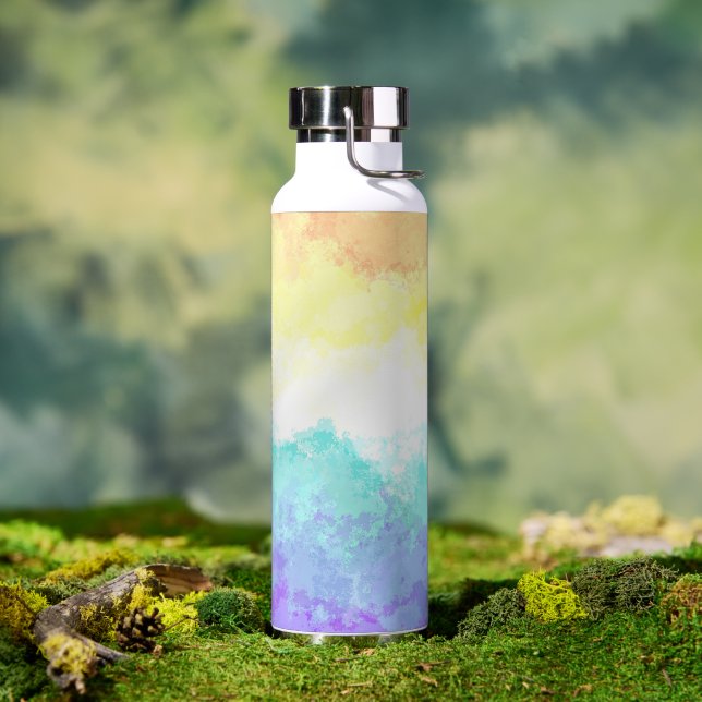 Marbled Swirly Boho Abstract Genderfaun Pride Flag Water Bottle (Outdoor)