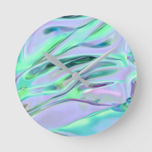 Marbled Wall Clock Round iridescent