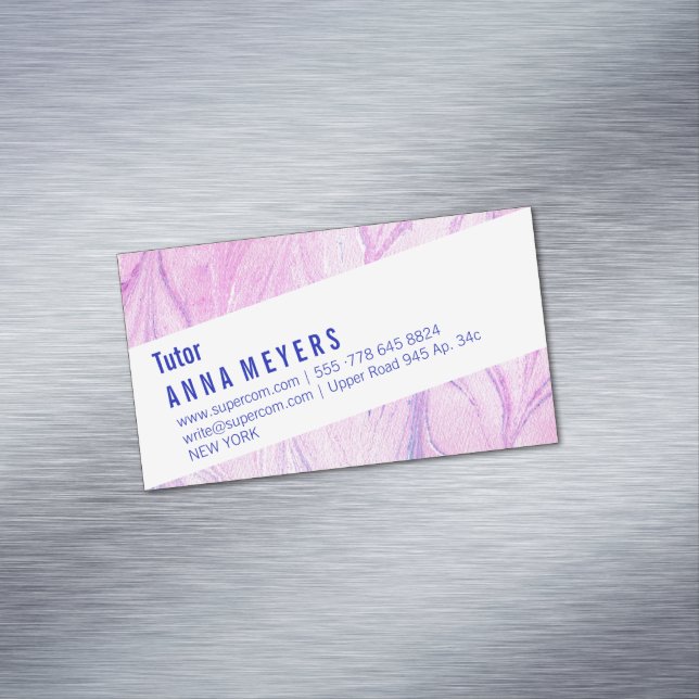 marbled watercolor 	Magnetic business card (In Situ)