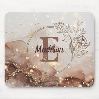 Marbled Watercolor with Glitter Accents Mouse Pad