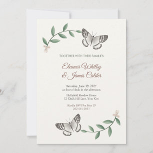 Marbled White Butterfly Wedding Invitation