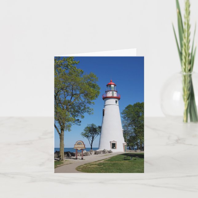 Marblehead Lighthouse Blank Note Card, 4" x 5.6" Card (Front)