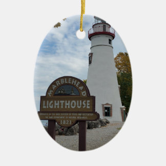 Marblehead Lighthouse Photo on a Ceramic Ornament
