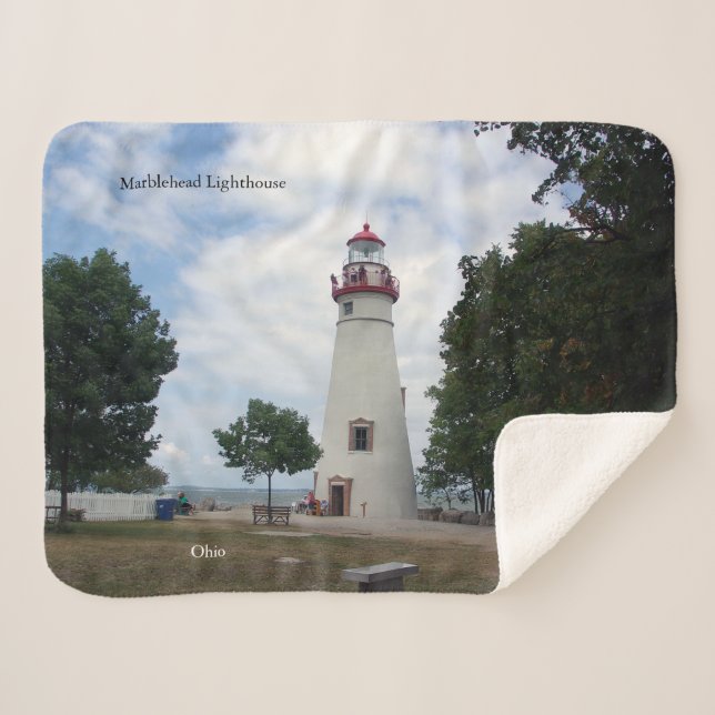 Marblehead Lighthouse sherpa blanket (Front (Horizontal))