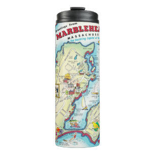 Marblehead Massachusetts Vintage Street Map  Thermal Tumbler