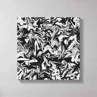 Marbleized Black and White Modern Abstract Artwork