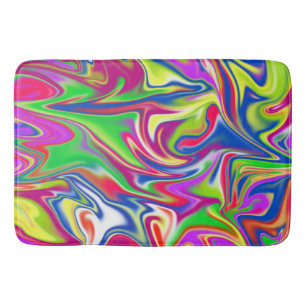 Marbleized Bubble Gum, Large Memory Foam Bath Mat. Mat