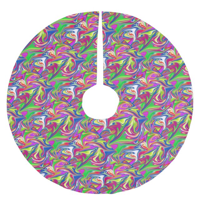 Marbleized Candy Liquid,_ Brushed Polyester Tree Skirt (Front)