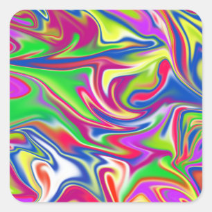 Marbleized Candy Liquid,_ Square Sticker