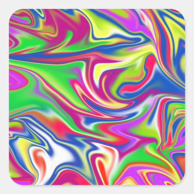 Marbleized Candy Liquid,_ Square Sticker (Front)