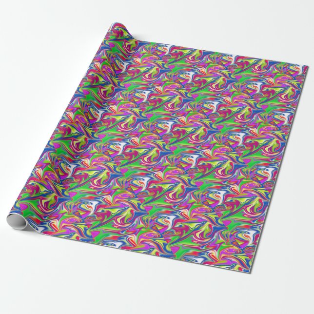 Marbleized Candy Liquid,_ Wrapping Paper (Unrolled)