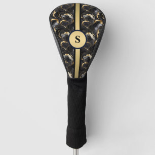 Marbleized Decorative Black Gold Golf Head Cover