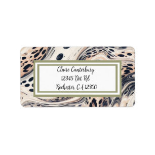 Marbleized Leopard Pattern Personalized Label